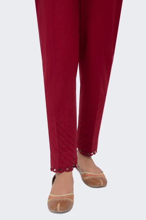 Stylized Cambric Cigarette Pants - Red
